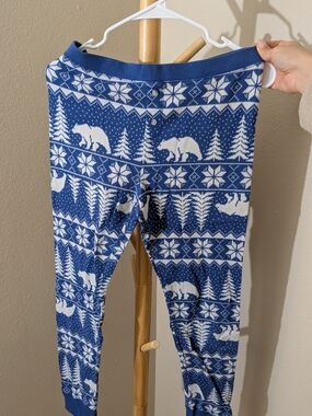 Old Navy Blue & White Bear Print Pajama Leggings